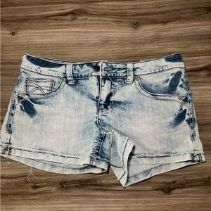 Hydraulic Blue Jean Shorts with Distressed Look